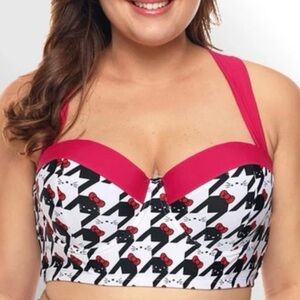 Torrid x Hello Kitty Sanrio Bikini Swim Top Size 1 (14/16) Molded Cup Halter